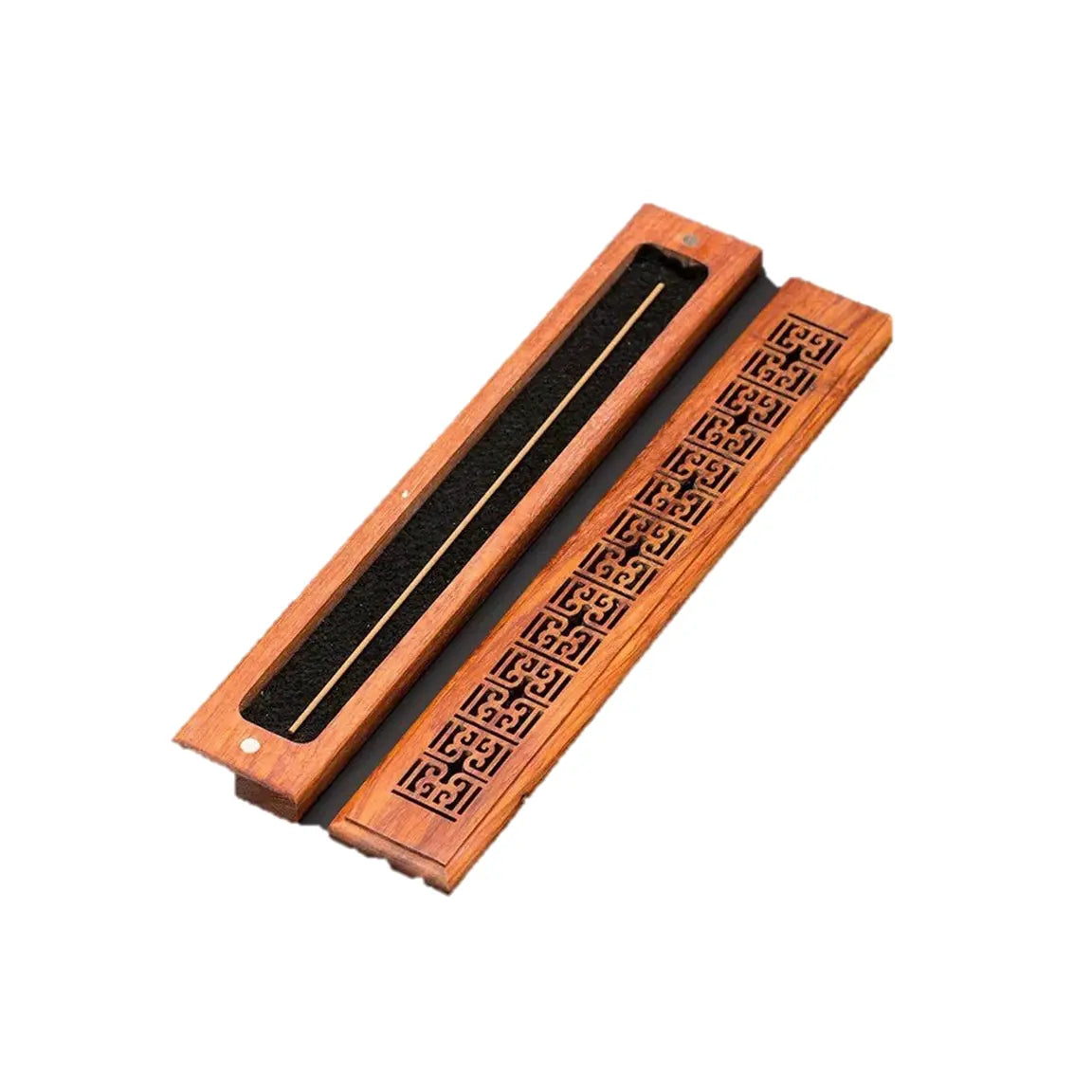 Incense stick wooden burner box with storage